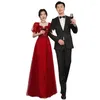 Ethnic Clothing Yourqipao Burgundy Long Wedding Toast Dress 2023 Chinese Cheongsams Pregnant Woman Maternity Engagement Bridal Evening