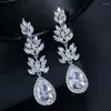 Dingle örhängen vinregem lab skapade safir ädelsten sona diamant drop ear clips inga piercing smycken för kvinnors jubileumsgåva