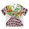 Camicie casual da uomo Multi versioni Ghost Graffiti Pattern Stampa Wacko Maria Short Shirt Uomo Donna Alta qualità Hawaii Beach Style Top