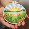 Chinese Style Products Flower Landscape DIY Embroidery Kits Embroidery Stitching Art Needlework Cross Stitch Embroidery with Hoop Home Decoration R230803