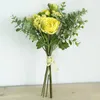 Decoratieve Bloemen Witte Zijde Kunstrozen Gypsophila Voor Bruiloft Thuis Herfst Decoratie Hoge Kwaliteit Groot Boeket Luxe Nep Bloem