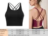 LL Women Sports Bras Criss Cross Back Sexy Running Bra Pullover Bralette with No-Dig Straps