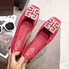 Sapatos sem cadarço para mulheres Sapatilhas de balé rasas Sapato raso feminino Sapato raso feminino bordado vermelho primavera verão moda