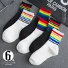 Calzini da donna Stile Harajuku Lungo Arcobaleno Color Street Fashion Calzino coreano Natale Cotone Carino Skarpetki Calcetines 2023