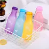 Vattenflaskor Crystal Bottle Transparent Frosted Leak-Proof Plastic Kettle 550 ml Portabel för resan Yoga Rinnande camping