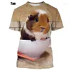 Men's T Shirts 2023 Animal Guinea Pig 3D Printing Fashion Casual Short-sleeved Tops T-shirt