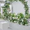 Decorative Flowers Customized Purple Green Series Wedding Floral Row Arrangement Corner Flower Outside Party Stage Layout Decor Road Lead