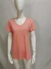 Polos femininos lisos, soltos, com bolso, camisetas femininas, verão, femininas, decote em V, manga curta, branco, rosa, azul, casuais, soltos, tops e camisetas 230803