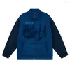 Giacche da uomo Vintage Building Graphic Hip Hop Jacket Cappotti Harajuku Loose Autunno Inverno Oversize 2023 Uomo Streetwear