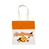 Halloween Sublimation Leinentasche Sublimation Blanko Tragetaschen Wiederverwendbare Einkaufstüten für DIY Basteln und Dekorieren Orange Schwarz Gewöhnlicher Stil