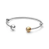 Link Pulseiras Momentos Fivela Redonda Lua e Sol Moda Simples Tipo Aberto Pulseira Faça Você Mesmo S925 Banhado a Prata