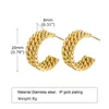 Hoop Colkings Triple Earring for Women Rope Twist Open Hoops Danity Fashion Stali Biżuteria bez zanikania