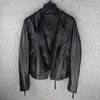 Женская кожаная кожаная куртка для женщин короткая мотоциклетная куртка 2023 Весеннее осенью в корейском стиле Slim Coats jaqueta Couro