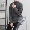 Camismos masculinos Yasuk Primavera Autumn Inverno Solidado Casual Casual Turtleneck Men Loja Bottom Double Faced Sweater de veludo simples quente Bigsize 230803