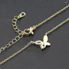 Pendant Necklaces Little Cute Butterfly For Women Delicate Half Copper & Crystal Choker Chain On Neck Fashion Jewelry N283