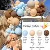 Other Event Party Supplies 110pcs Blue Brown Balloon Arch Baby Shower Coffee Light White Sand Blush Ballons Garland Wild One Birthday Decoration 230802