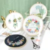 Chinese Style Products DIY Flowers Plants Pattern Stamped Embroidery Starter Needlework Cross Stitch Cloth Threads Needle Arts Craft Sewing Tools