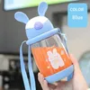 Water Bottles Summer Cartoon Kitchen Large Capacity Straw Cup Bounce Lid Kettle Children's Creative Drinkware Portable Strap Plastic