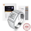 Fedi nuziali HOYON Fashion Classic 1 Carat Anello da uomo S925 Pure Silver D Solitaire Ring Gift con certificato GRA Jewelry 230802