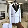 Ternos Masculinos Terno Masculino Slim Fit 2 Peças Casamento Noivo Tuexdos Formal Baile Festa Noite Conjuntos de Blazer Terno Masculino Dourado Duplo Abotoado