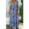 Casual Jurken Dames Boho Floral Maxi Dress Party Strappy Spaghetti Strap Summer Beach Holiday Sling Sundress