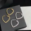 Fashion simple heart-shaped inlaid zircon women Hoop Huggie earrings, designer trend style, Valentine's Day, Christmas gifts