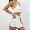 Conjuntos ativos Saia de tênis Conjunto de sutiã esportivo Feminino Lycra Roupas de ioga de verão Roupas ativas Academia Roupas femininas Roupas de pilates Preto branco 2023