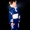 Vestuário étnico Feminino Oriental Japonês Yukata Kimono Branco Obi Festival Pography Roupas Gueixa Desempenho Vintage Dança Trajes Cosplay