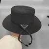 Designer Straw Hat Luxury Women's New Straw Hat Classic Flat Top Hat High Quality