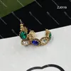 Colorful Rhinestone Stud Women Vintage Party Earrings Diamond Designer Lady Ear Loop