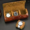 Watch Boxes Small Box Organizer Leather Storage Mechanical Wrist Watches Display Collection Portable Travel Bag Accessory