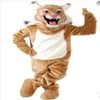 Nytt yrke Wildcat Bobcat Mascot Mascot Costumes Halloween Cartoon Adult Size Gray Tiger Fancy Party Dress 306K