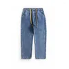 Męskie dżinsy Summer Men Koreańska moda swobodna luźne spodnie kostki jesienne proste dżinsowe spodnie harem