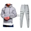 Survêtements pour hommes Survêtement Hommes Ensembles de sweat à capuche militaire Camouflage Muscle Homme 2022 Automne Printemps Tactique Sweat Top + Vestes Pantalon 2 Pièces Ensemble J230803