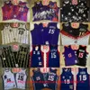 Prawdziwy zszyty koszulki do koszykówki East Retro Authese haftia Jakość żółta biała zielona fioletowa czarna czerwona niebieska koszulka baskeball rozmiar xs-xxl