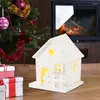 Decorazioni natalizie Luce a LED Casa in legno Biancaneve Cabina luminosa Albero Ornamento da appendere Castello incandescente Regalo Anno 2023