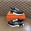 2023 Mens Paris luxury Genuine Leather grid patchwork mesh Scarpe casual designer brand Lace-up nylon Moda classica Sport da corsa