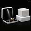 Jewelry Pouches Luxury Small Designer Hard Rubber LED Light Box Organizer Bulk Travel Portable Storage Bag S For Girls Women