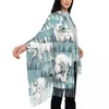 Cachecóis Inverno Urso Polar Aquarela Vida Selvagem do Norte Animal Selvagem Pashmina Xale Feminino Envoltório Lenço com Franja Longo Grande