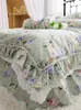 Bedding sets American Floral bedding set 80 count quality cotton elegant ruffle lace duvet cover queen size linens 230802