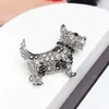 Brooches Rhinestone Schnauzer Dog Brooch Pin For Women Unisex Cute Animal Party Daily Jewelry Suit Coat Clothing Accessories High Quality