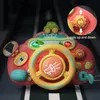 Novelty Games Cartoon Electric Simulate Driving Car Steering Wheel Baby Sounding Toys Kids Early Educational Stroller Driving Musical Toys 230802