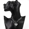 Kedjor högkvalitativ romantisk hjärthänge 925 färg silverhalsband för kvinnor bröllop semester gåva engagemang fest mode smycken smycken