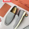 Loro Piano Top-quality Lo * Ro Pi * Ana Womens and Mens Lefu Shoes Flat Bottom Soft Single Shoes 2024 Spring/summer Lazy Shoes Ultra Light High Quality