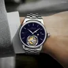 Нарученные часы Aesop Flying Tourbillon Mechanical Skeleton Watch для мужских наручных часов Milky Way Star Sapphire Dial
