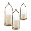 Bougeoirs romantique Unique support manchon européen Transparent métal cylindre luxe moderne Centro De Mesa décor à la maison