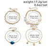 Anklets IngeSight.Z Bohemian Blu Sea Shell Pendant Anklet For Women Summer Charms Gold Color Scallop Cross Link Chain Foot Set