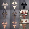 Sexy Damen-Bikini-Set mit Buchstaben, bestickte Kette, Bademode, Damen-Alphabete, geteilt, Spa-Badeanzüge, Vintage, charmanter Strand-Badeanzug, Neckholder, Tüll-Unterwäsche, Dessous
