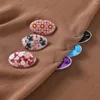 Broches 3 pièces/ensemble imprimé ovale épingles de sûreté Hijab Clips foulard châle écharpe dame musulman fixe soie boucle couleur aléatoire