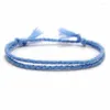 Charm Armbänder 5PCS Meetvii Einfache gewebte Baumwollseil-Schnur-Armband Beten Yoga Reine Farbe Chic Quaste für Männer Frauen 2023